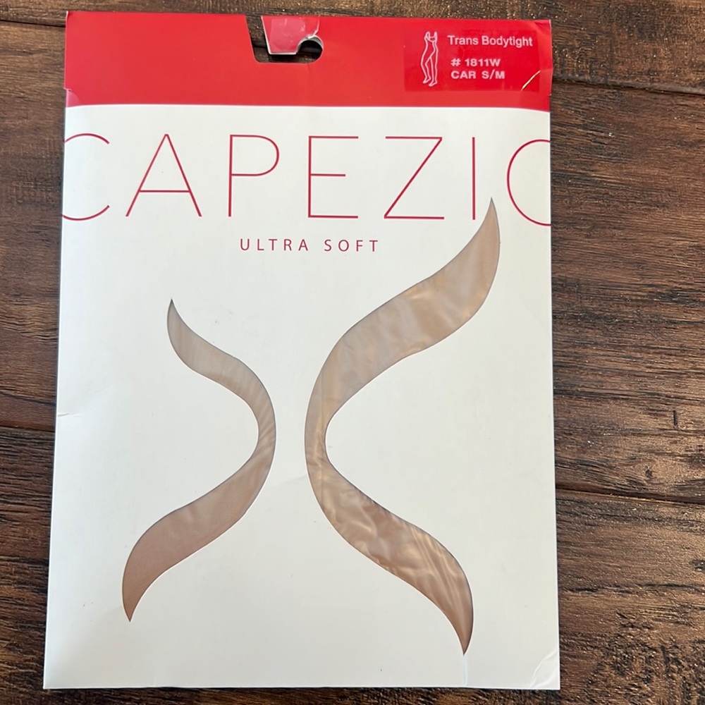 CAPEZIO TRANS BODYTIGHT W/CLEAR ADJUSTABLE STRAPS S/M COLOR CAR(caramel)